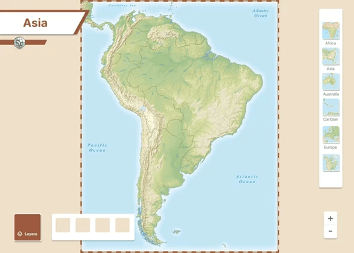 Early physical map prototype with region thumbnails
