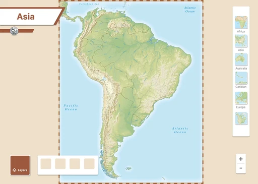 Early physical map prototype with region thumbnails